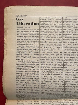 Stonewall Inn Uprising and First Gay Pride March: Six Issues of Village Voice Reporting (1969-1970)