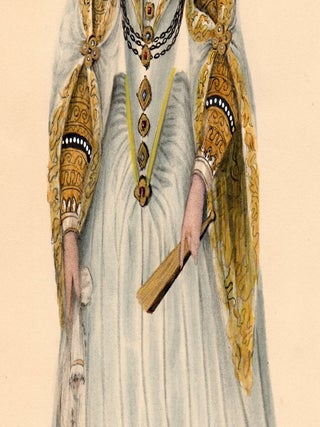 Original Costume Drawing [after Louis Marie-Lant&eacute;], Circa 1850: Marguerite of Lorriane