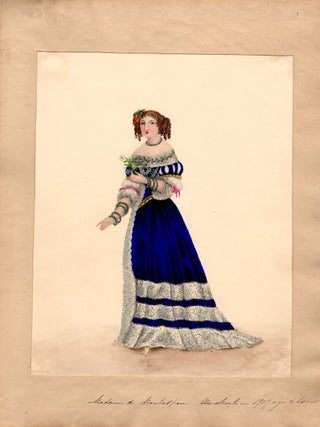 Original Costume Drawing [after Louis Marie-Lant&eacute;], Circa 1850: Madame de Montespan