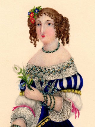 Original Costume Drawing [after Louis Marie-Lant&eacute;], Circa 1850: Madame de Montespan