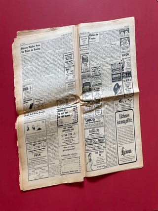 Original Adrian Piper Area Relocation #2 Advertisement/Artwork; plus Yayoi Kusama, Lucy Lippard and Dwan Gallery Ads in The Village Voice, Vol. XIV, No. 33 (1969)