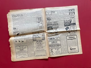 Original Adrian Piper Area Relocation #2 Advertisement/Artwork; plus Yayoi Kusama, Lucy Lippard and Dwan Gallery Ads in The Village Voice, Vol. XIV, No. 33 (1969)
