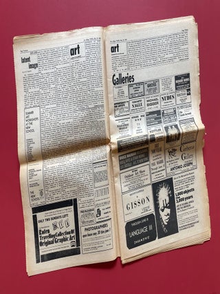 Original Adrian Piper Area Relocation #2 Advertisement/Artwork; plus Yayoi Kusama, Lucy Lippard and Dwan Gallery Ads in The Village Voice, Vol. XIV, No. 33 (1969)