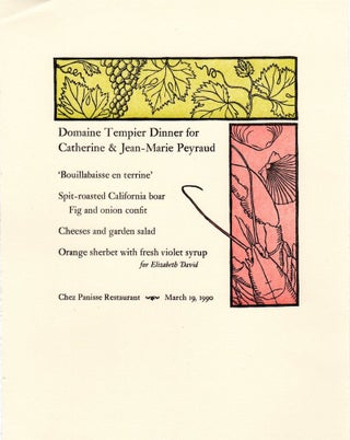 Alice Waters: A Collection of 31 Chez Panisse Menus and Ephemera Items (Circa 1982-2011)
