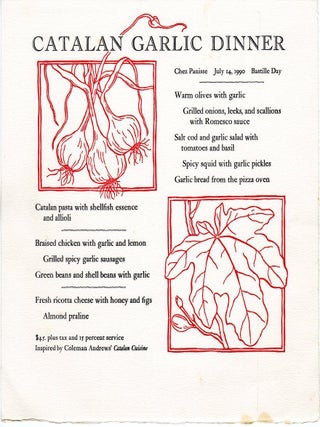 Alice Waters: A Collection of 31 Chez Panisse Menus and Ephemera Items (Circa 1982-2011)