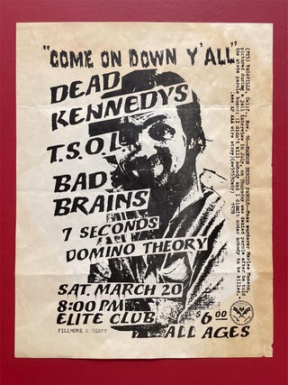 Dead Kennedys, T.S.O.L., Bad Brains, 7 Seconds and Domino Theory "Come on Down Y'all" Concert Poster (1982)
