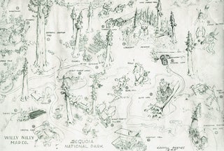 Item #2207 Pictorial Sequoia National Park Map (1945). Carroll Barnes