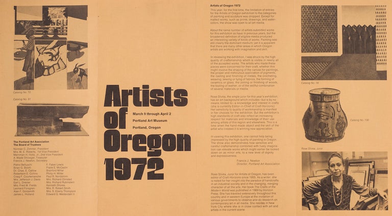 Item #298 Artists of Oregon 1972: Portland Art Museum. Francis Newton.