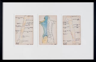 Item #412 Set of 3 Medical Drawings [torso back]. Siegfried Berthelsdorf