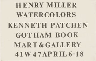 Item #469 Henry Miller and Kenneth Patchen at Gotham Book Mart. Henry Miller, Kenneth Patchen