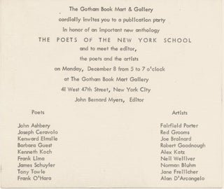 Item #471 The Poets of the New York School at Gotham Book Mart. John Bernard Myers