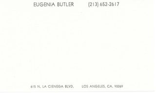 Eugenia Butler Gallery Gummed Mailing Label. Eugenia Butler.
