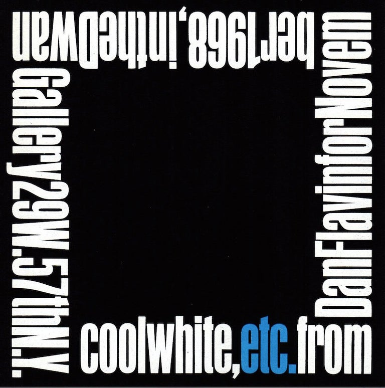 Item #550 Cool White, Etc. from Dan Flavin: Dwan Gallery. Dan Flavin.