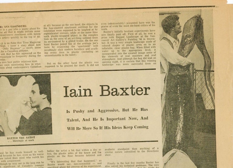 Item #613 Iain Baxter: Vancouver Sun Newspaper Article. Ann Rosenberg.