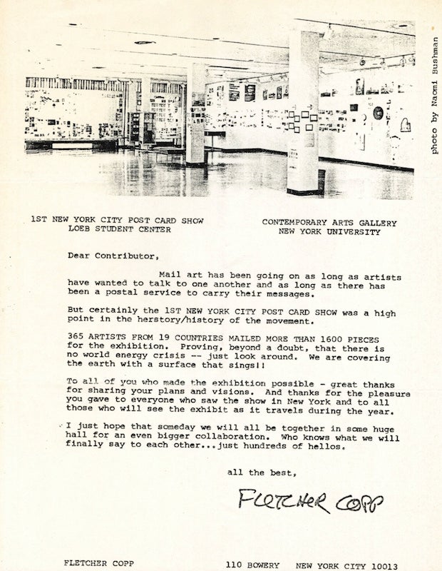 Item #70 Fletcher Copp: 1st New York City Post Card Show. Fletcher Copp.