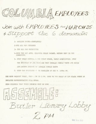 Item #721 Columbia University: Walkout and Rally, 1969