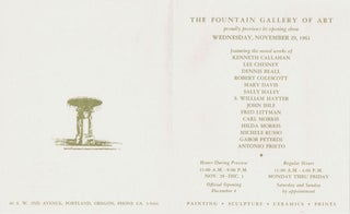 Fountain Gallery of Art: Invitation to First Opening