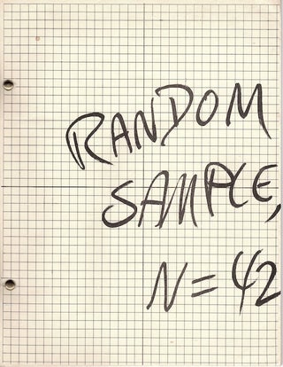 Item #758 Random Sample, N=42. Arnold Rockman
