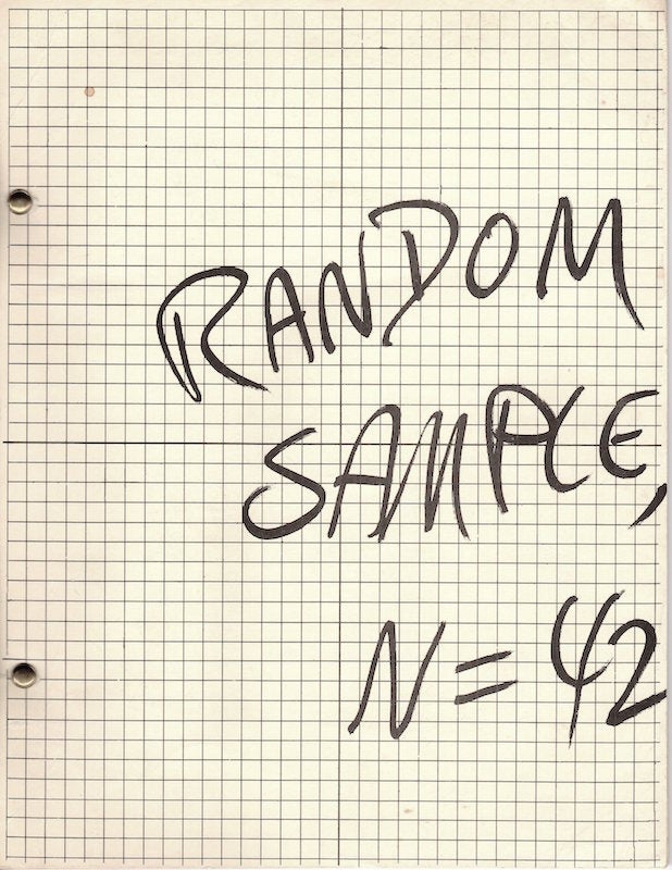 Item #758 Random Sample, N=42. Arnold Rockman.