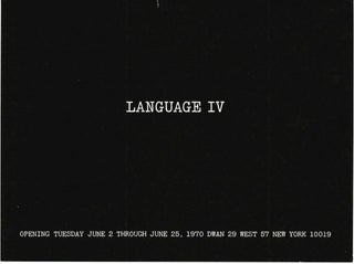 Language I-IV: Dwan Gallery
